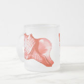 Schets van de schelp van de sluiting - koraal, roz matglas koffiemok (Voorkant links)