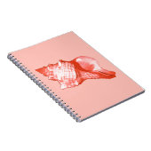 Schets van de schelp van de sluiting - koraal, roz notitieboek (Rechterzijde)