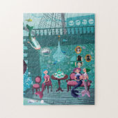 Schets van de Tea Party van Mermaids Legpuzzel (Verticaal)
