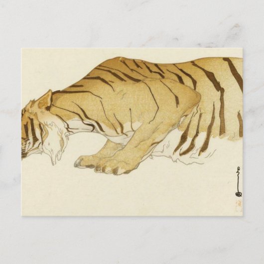Schets van de Tiger Dobutsu-en Tora Zoölogische Tu Briefkaart (Voorkant)
