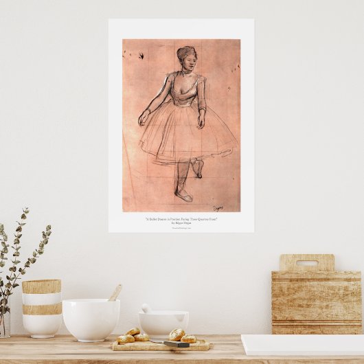 Schets van de  toneeldanser Degas Poster (Keuken)