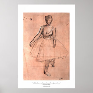 Schets van de  toneeldanser Degas Poster