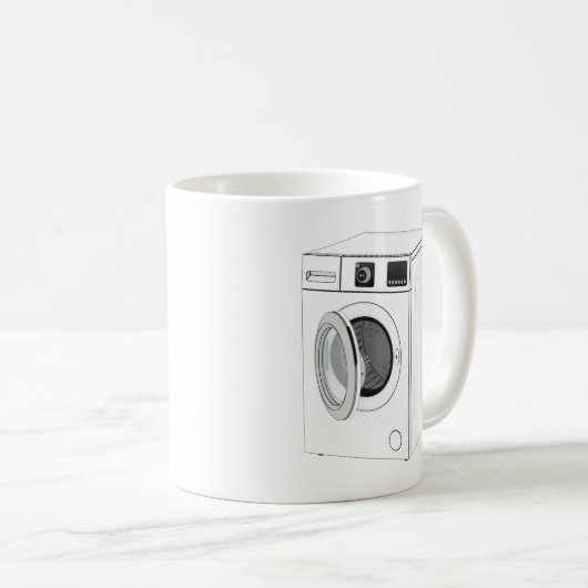 Schets van de wasmachine koffiemok (Voorkant rechts)