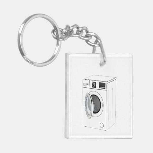 Schets van de wasmachine sleutelhanger (Voorkant Links)