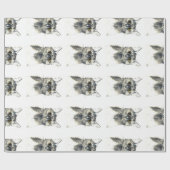 Schets van de zwarte kat cadeaupapier (Vlak)