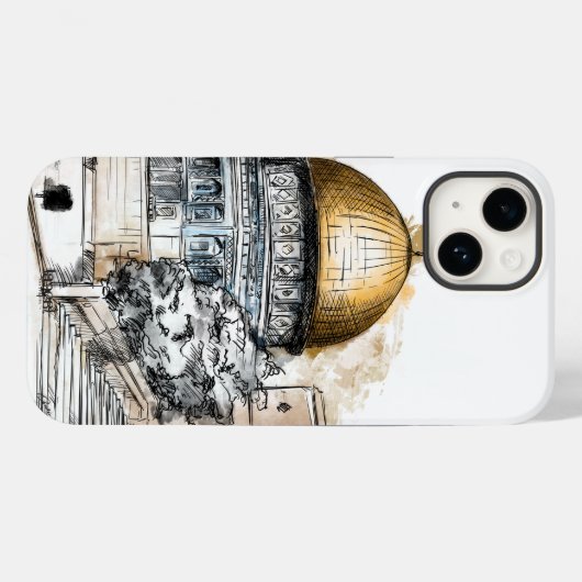 Schets van Dome of the Rock - Palestina Case-Mate iPhone Case (Achterkant (horizontaal))