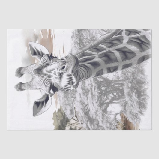schets van een afrikaanse Giraffe Tissuepapier (Voorkant)