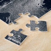 schets van een blauwe nacht legpuzzel (Zijkant)