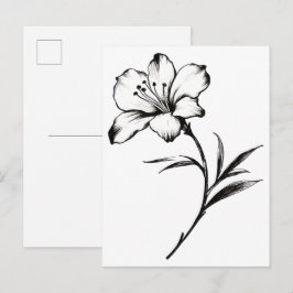 Schets van een bloem briefkaart