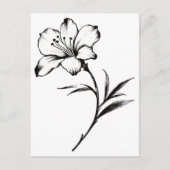 Schets van een bloem briefkaart (Voorkant)