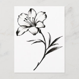 Schets van een bloem briefkaart