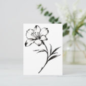 Schets van een bloem briefkaart (Staand voorkant)