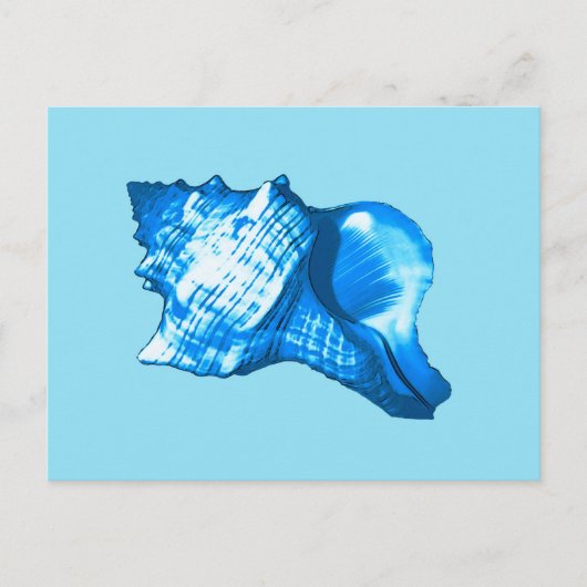 Schets van een conchschelp - kobalt en hemelsblauw briefkaart (Voorkant)