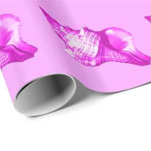 Schets van een conchschelp - tinten orchidee en wi cadeaupapier