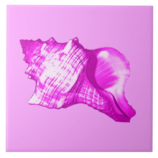 Schets van een conchschelp - tinten orchidee en wi tegeltje (Voorkant)