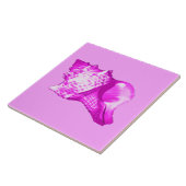 Schets van een conchschelp - tinten orchidee en wi tegeltje (Zijkant)