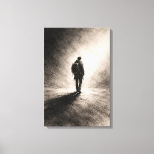 Schets van een Eenzame Reis Canvas Afdruk