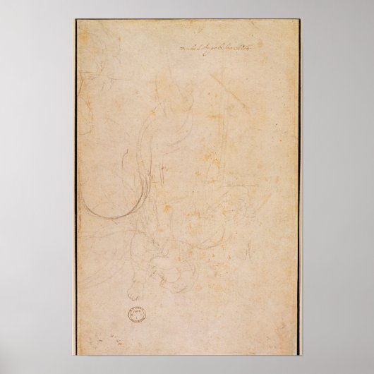 Schets van een figuur met handtekening van de kuns poster (Voorkant)