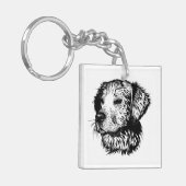 Schets van een hondenhoofd sleutelhanger (Voorkant Links)