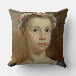 Schets van een jong meisje, c.1730-40 (olie op can kussen