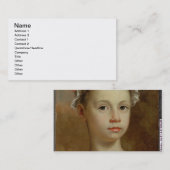 Schets van een jong meisje, c.1730-40 (olie op can visitekaartje (Voorkant / Achterkant)