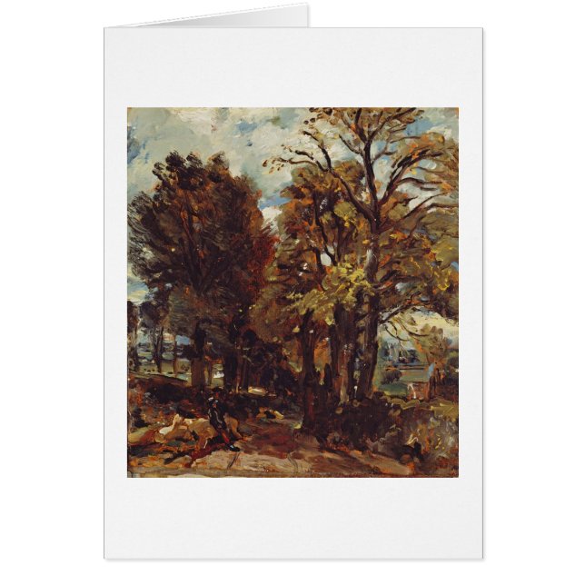 Schets van een Lane in East Bergholt, c.1810 (olie (Voorkant)