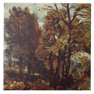 Schets van een Lane in East Bergholt, c.1810 (olie Tegeltje