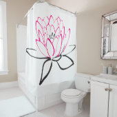 Schets van een lotusbloem douchegordijn (In situ)