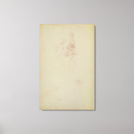 Schets van een mannelijk hoofd en twee poten canvas afdruk (Voorkant)