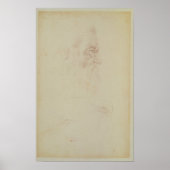 Schets van een mannelijk hoofd en twee poten poster (Voorkant)