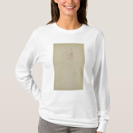 Schets van een mannelijk hoofd en twee poten t-shirt (Voorkant)