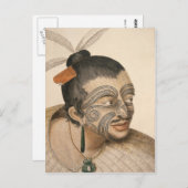 Schets van een Maori-Man, c. 1769 Briefkaart (Voorkant / Achterkant)