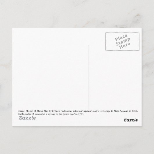 Schets van een Maori-Man, c. 1769 Briefkaart (Achterkant)