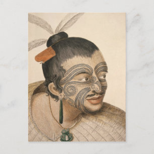 Schets van een Maori-Man, c. 1769 Briefkaart