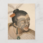Schets van een Maori-Man, c. 1769 Briefkaart (Voorkant)