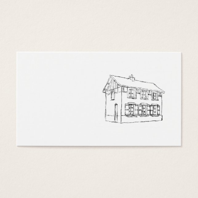 Schets van een oud huis, met Shutters. Visitekaartjes (Voorkant)