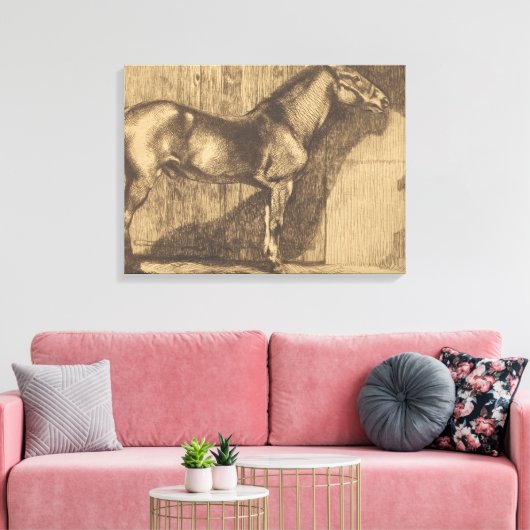 Schets van een Pony (door Paul-Albert Besnard) Canvas Afdruk (Insitu (Woonkamer))