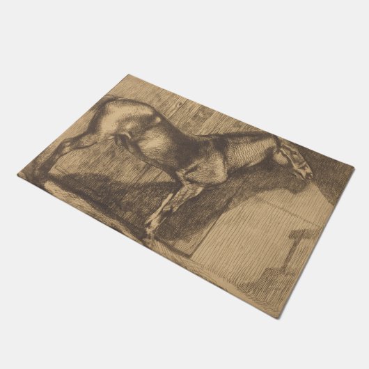 Schets van een Pony (door Paul-Albert Besnard) Deurmat (Schuin)