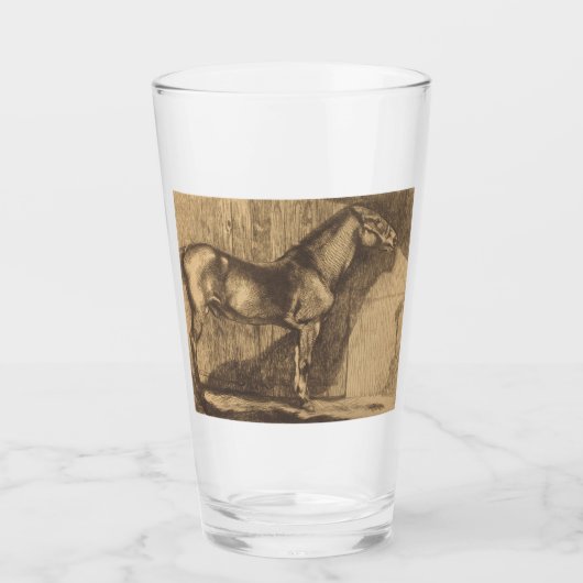 Schets van een pony (door Paul-Albert Besnard) Glas (Voorkant)