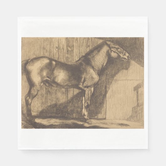 Schets van een Pony (door Paul-Albert Besnard) Servet (Voorkant)