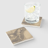 Schets van een Pony (door Paul-Albert Besnard) Stenen Onderzetter (Zijkant)