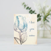 Schets van een roos, briefkaart (Staand voorkant)