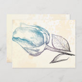 Schets van een roos, briefkaart (Voorkant / Achterkant)