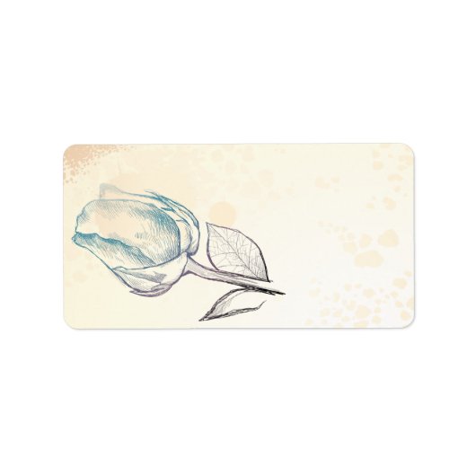 Schets van een roos, etiketten (Voorkant)