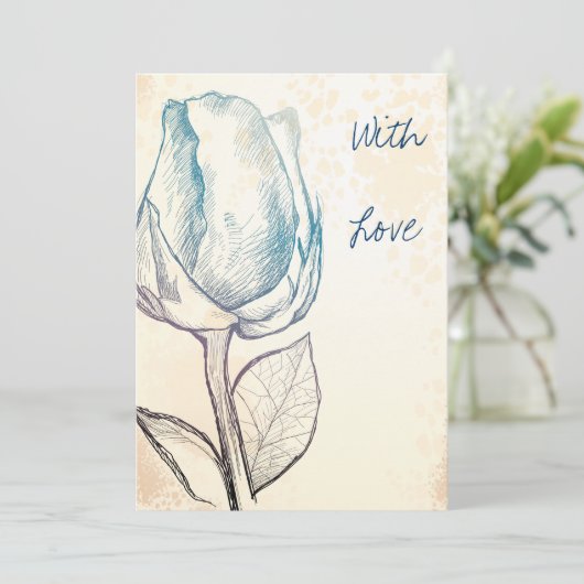 Schets van een roos kaart (Staand voorkant)