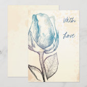 Schets van een roos kaart (Voorkant / Achterkant)