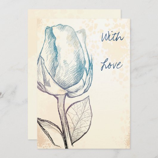 Schets van een roos kaart (Voorkant / Achterkant)