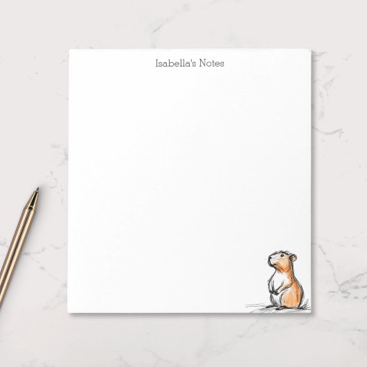 Schets van een schattige capybara notitieblok