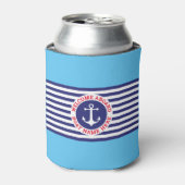 Schets van een scheepsanker met strepen blikjeskoeler (Blikje Voorkant)