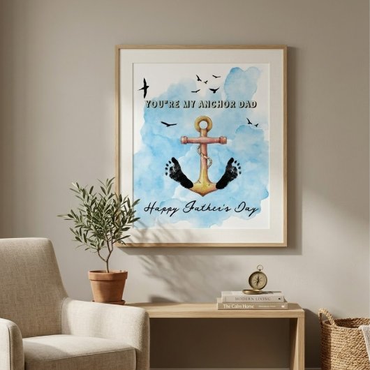 Schets van een scheepsanker voetafdruk voor Vaderd Poster